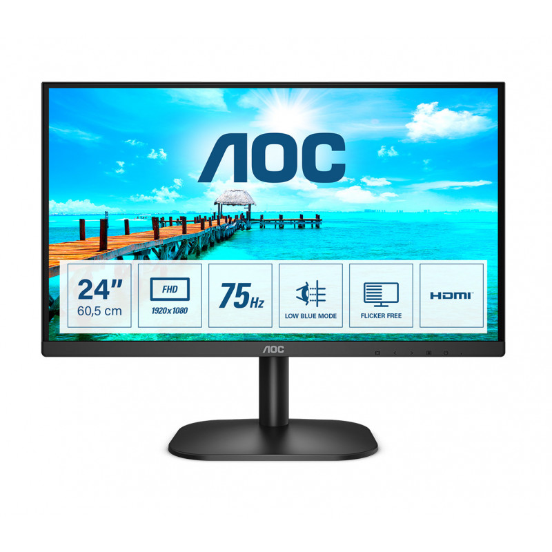 AOC B2 24B2XHM2 écran plat de PC 60,5 cm (23.8") 1920 x 1080 pixels Full HD LCD Noir